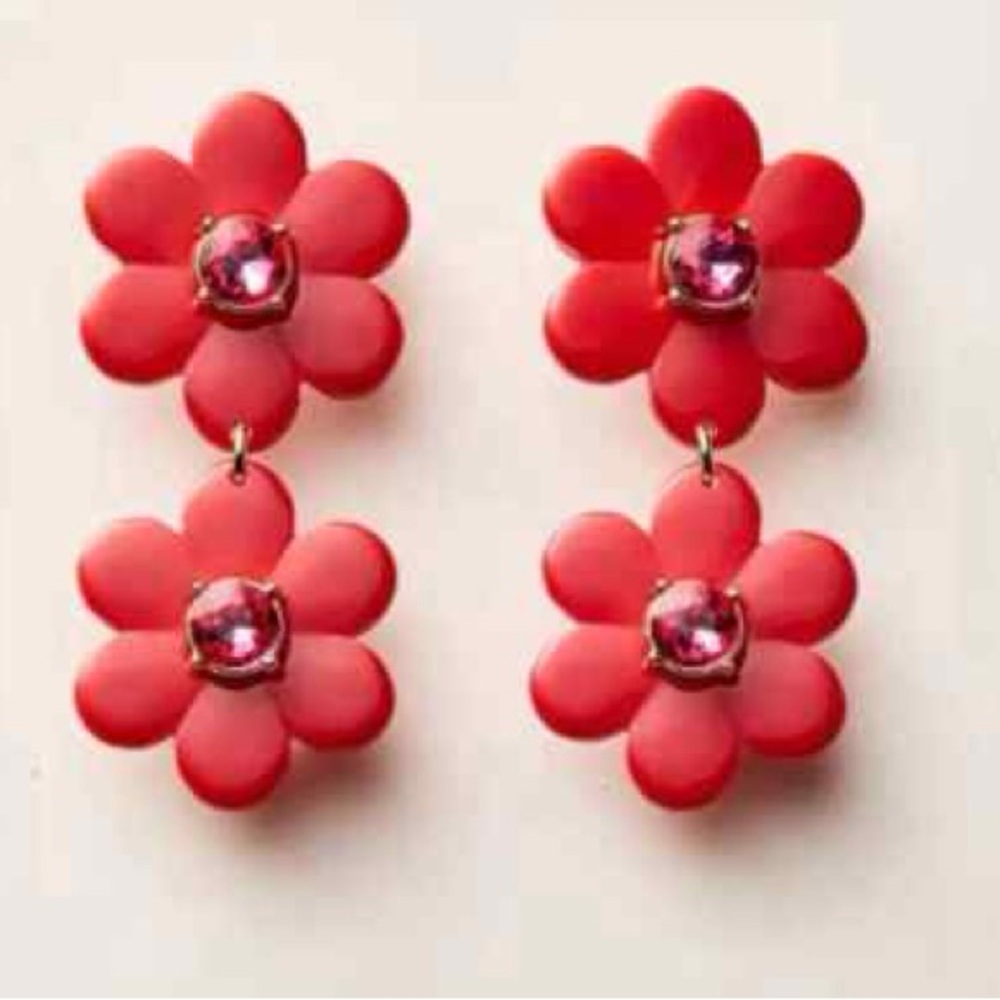 Kate Spade Red Floral Earrings New in Box